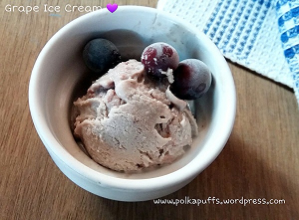 Grape ice cream Eggless ice cream recipe Homemade ice cream Fruity ice cream recipe Summer desserts Polkapuffs