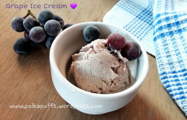 Grape ice cream Eggless ice cream recipe Homemade ice cream Fruity ice cream recipe Summer desserts Polkapuffs